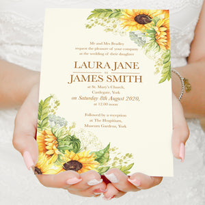 Rustic Sunflower Wedding Invitations, Rustic Wedding, Country Wedding Invitation, Sunflowers, Sunflower Invitation, 10 Pack