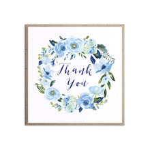 Blue Floral Thank you cards, Blue Watercolour flowers, Baby Blue, Pastel Blue Wedding, 10 Pack