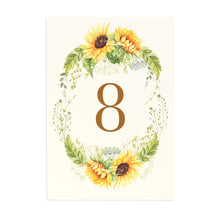 Rustic Sunflower Table Numbers, Table Names, Rustic Wedding, Country Wedding, Sunflowers, 5 Pack