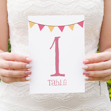 Summer Fair Table Numbers, Table Names, Bunting Invitations, Bunting Wedding, Cute Bunting, 5 Pack
