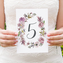 Dusty Rose Table Numbers, Table Names, Mauve, Dusky Pink, Pink Rose, Blush Wedding, 5 Pack