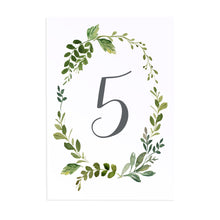 Botanical Garden Table Numbers, Table Names, Greenery Wedding, Leaf Wedding, Botanical Garden, Foliage, 5 Pack