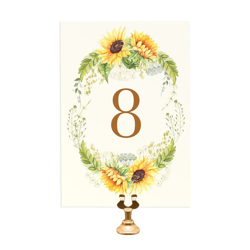 Rustic Sunflower Table Numbers, Table Names, Rustic Wedding, Country Wedding, Sunflowers, 5 Pack