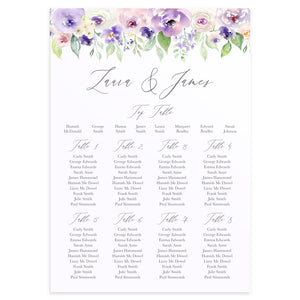Lilac and Blush Table Plan, Seating Plan, Purple Wedding, Lilac Wedding, Blush, A2 Size