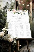 Magnolia Table Plan, Seating Plan, Ivory Floral, Boho Wedding, Cotton Wedding, Autumn Wedding, A2 Size