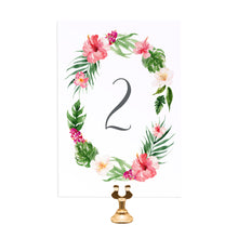 Tropical Floral Table Numbers, Table Names, Beach Wedding, Tropical Wedding