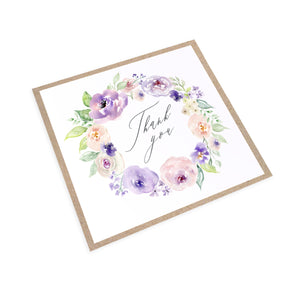 Lilac and Blush Thank you cards, Purple Wedding, Lilac Wedding, Blush, 10 Pack