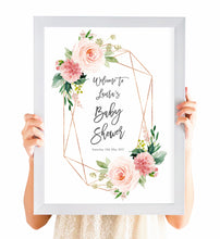 Blush Rose Baby Shower Welcome Poster, Blush Baby Shower, Blush Flowers, Blush Ivory