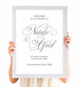 Elegant Script Welcome Sign, Calligraphy Invitations, Classical Wedding, Sophisticated Wedding, Elegant Wedding, Simple Wedding